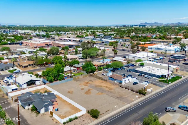 a view of a city with a lake