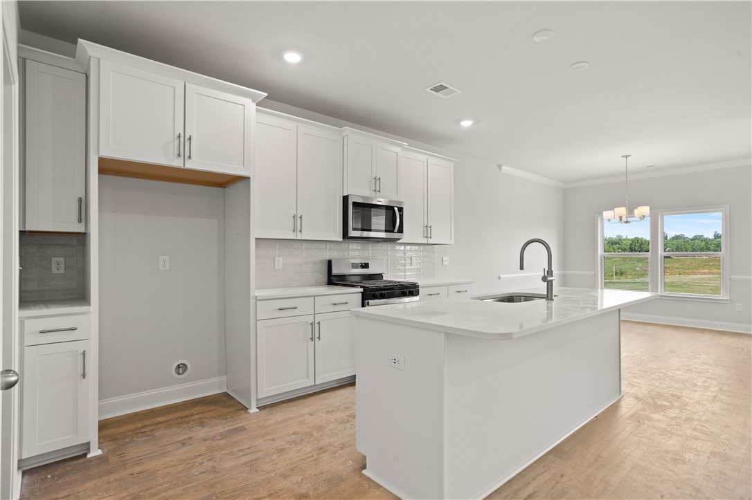 554 Hydrangea Street, Unit LOT 67 Seneca, SC 29678 - Photo 7 of 26 Culinary dreams come alive in this well-appointed kitchen, showcasing a sleek island and ample cabinet storage.