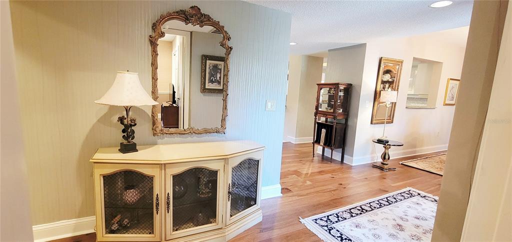 1004 Old Mill Pond Road Palm Harbor, FL 34683 - Photo 25 of 48 a view of a hallway with a fireplace and cabinet