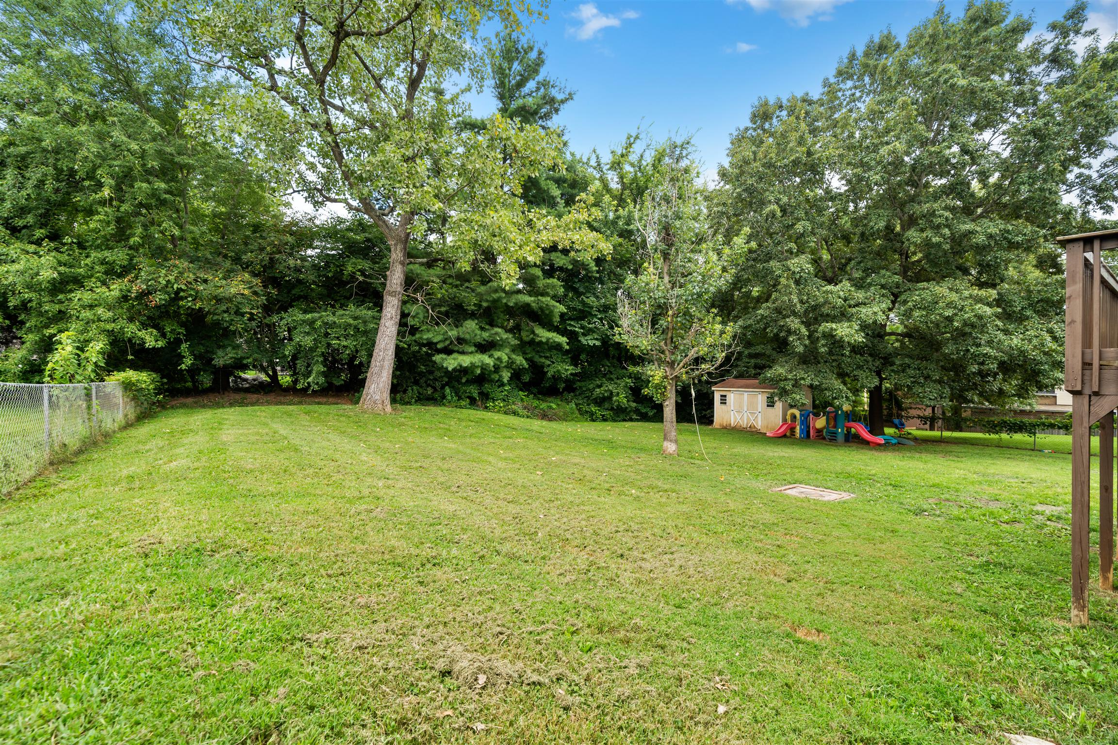 272 Shiloh Road Clarksville, TN 37042 - Photo 5 of 28 Large Backyard with Chain Fence & Shed