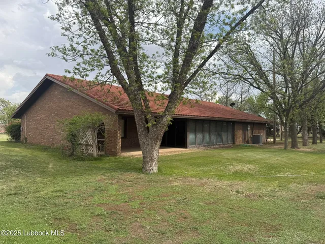 a yellow house in middle of the forest