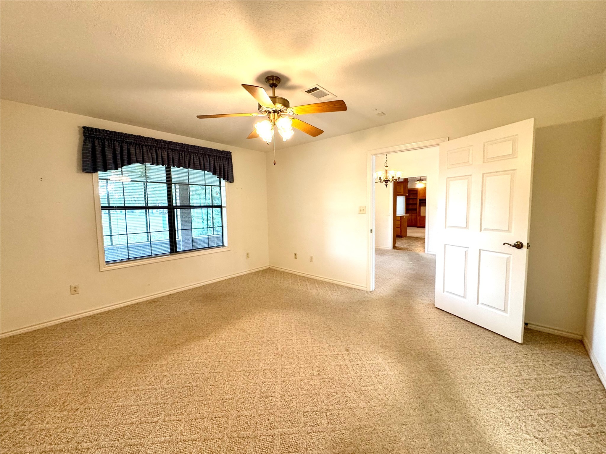 20 Shallow Springs Trinity, TX 75862 - Photo 31 of 48 an empty room with windows and ceiling fan view