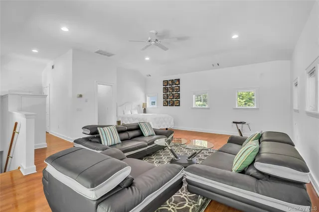 a living room with furniture and a couch