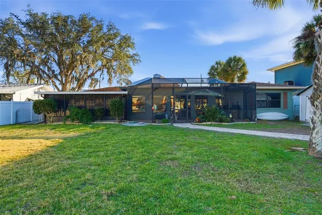 a view of a lake with houses