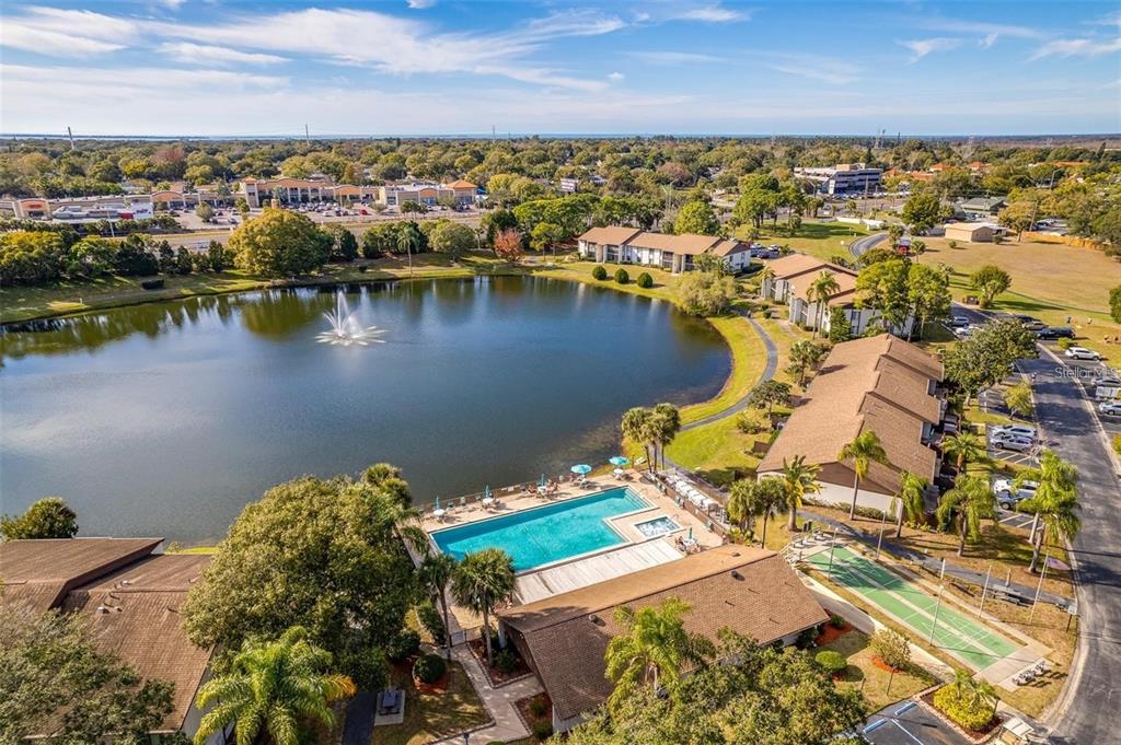 2523 Pine Ridge Way South, Unit C2 Palm Harbor, FL 34684 - Photo 28 of 29 an aerial view of residential houses with outdoor space