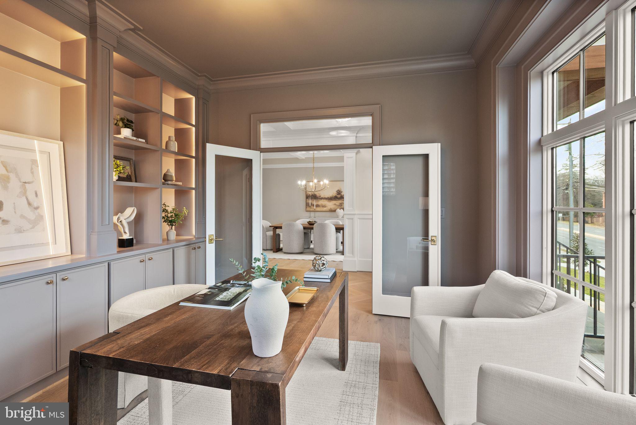 3941 North Glebe Road Arlington, VA 22207 - Photo 10 of 76 Study with built-ins and french doors