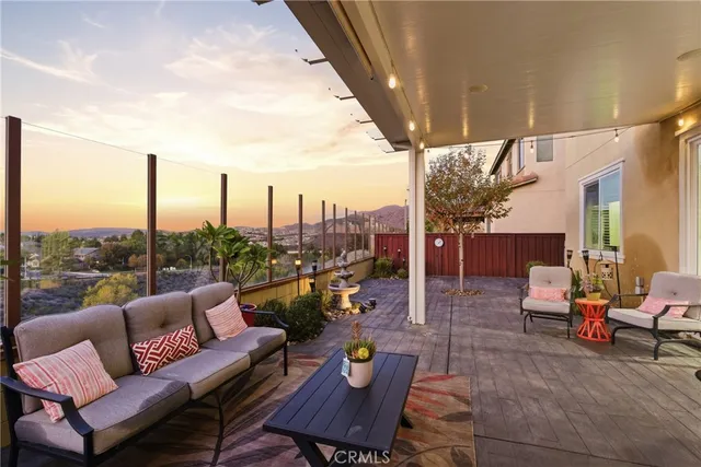 a terrace view with seating space