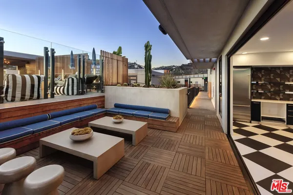 an outdoor space with patio