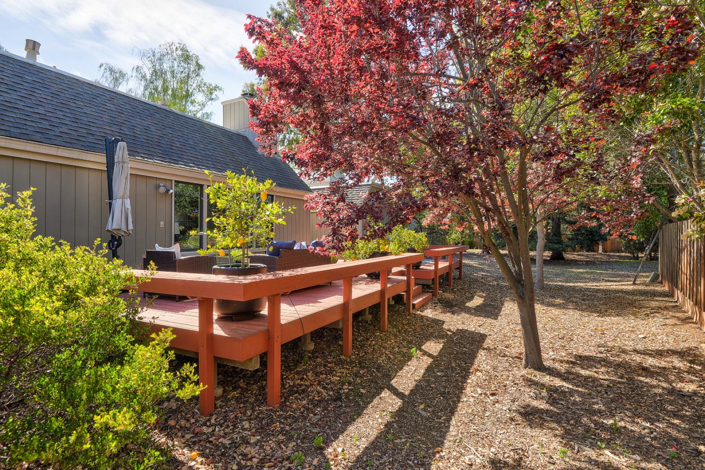 7 Farm Road Los Altos, CA 94024 - Photo 24 of 38 a view of a bench in a yard
