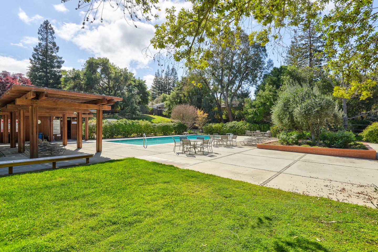 7 Farm Road Los Altos, CA 94024 - Photo 32 of 38 a view of a house with swimming pool and sitting area