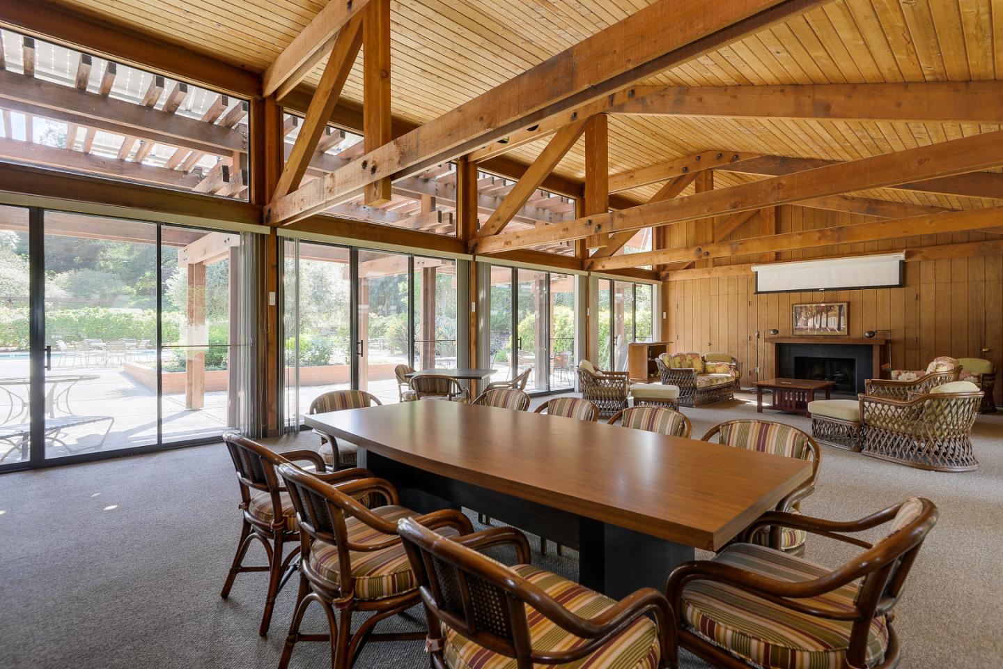 7 Farm Road Los Altos, CA 94024 - Photo 36 of 38 a dining room with furniture a chandelier and wooden floor