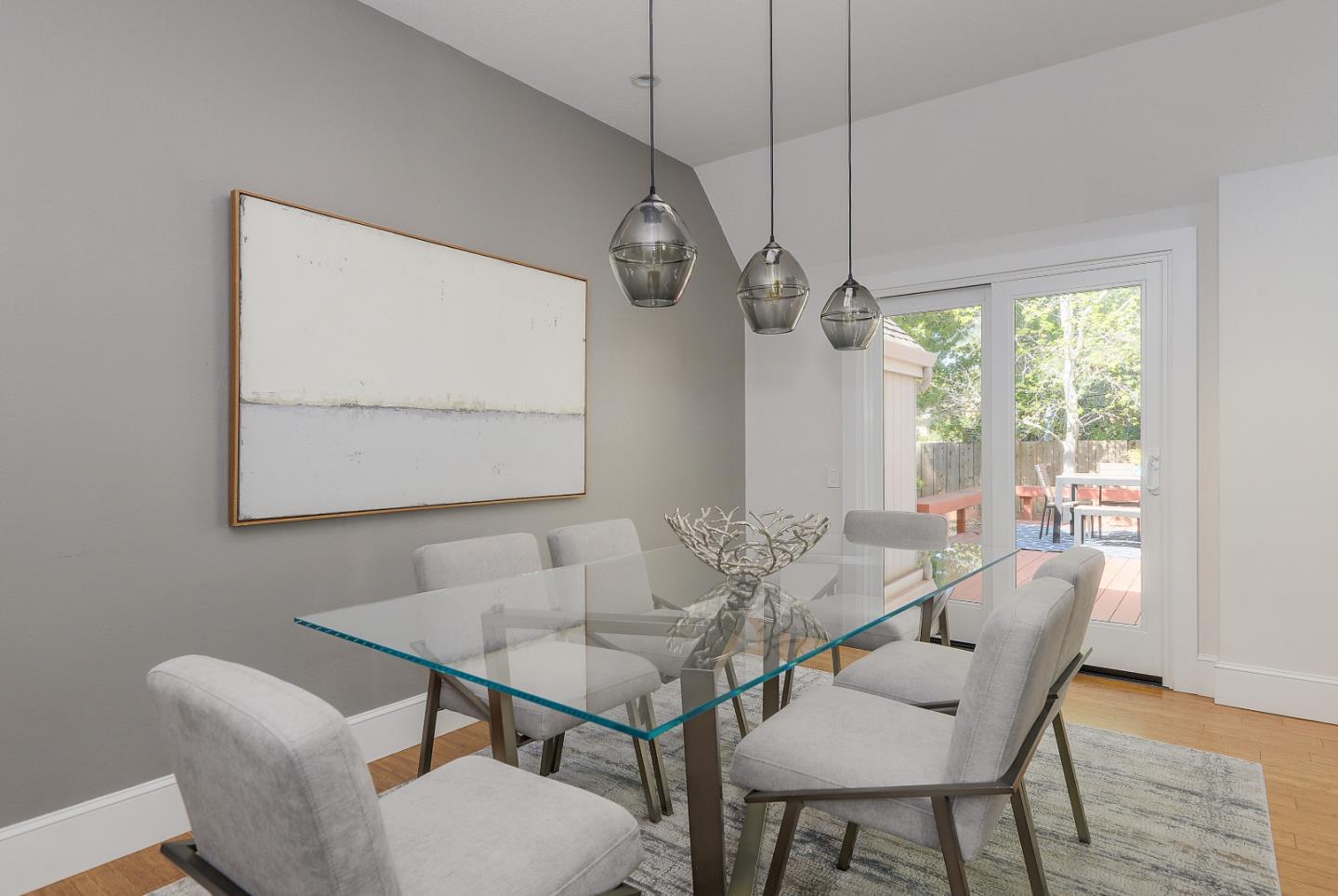 7 Farm Road Los Altos, CA 94024 - Photo 9 of 38 a view of a dining room with furniture window and wooden floor