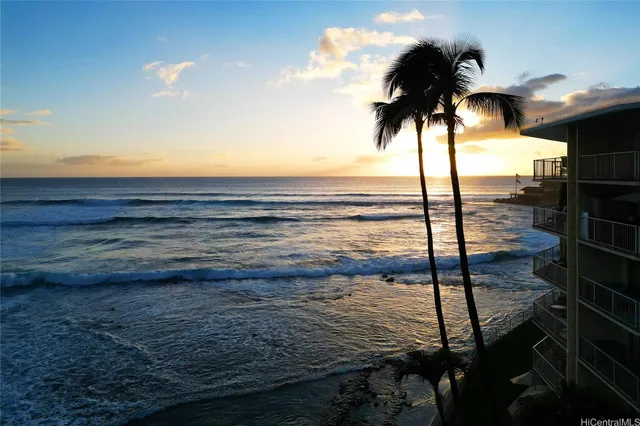 a view of ocean from a balcony