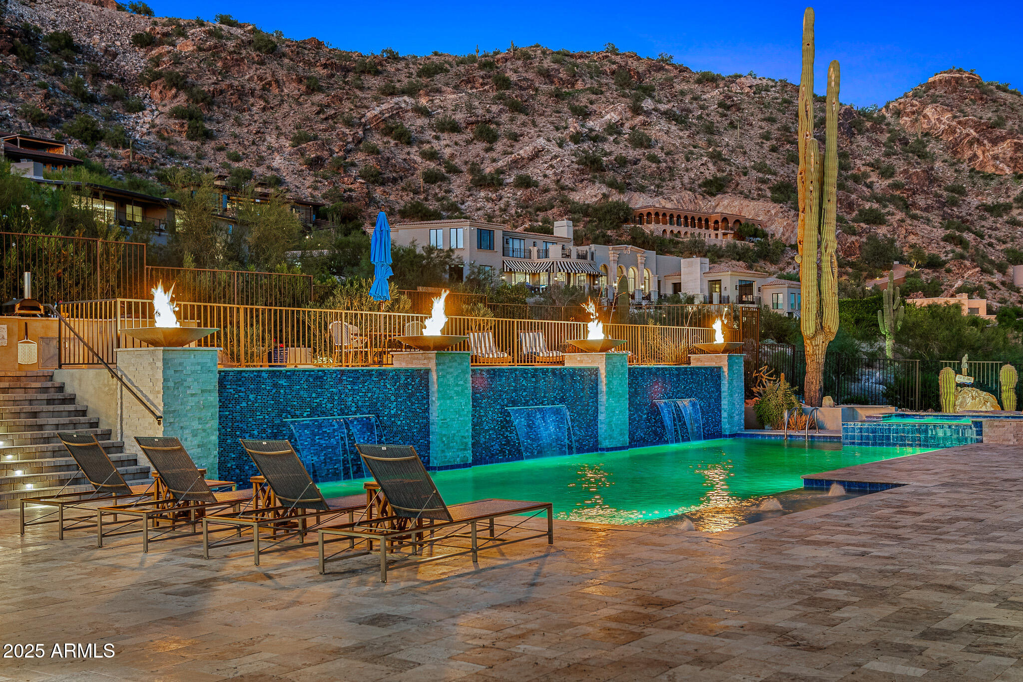 5826 East Indian Bend Road Paradise Valley, AZ 85253 - Photo 46 of 58 46pool and spa lounge_twilight