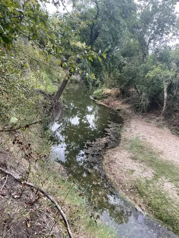a view of a lake from a yard