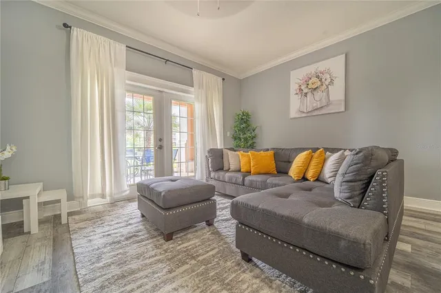 a bed room with a bed and a lamp