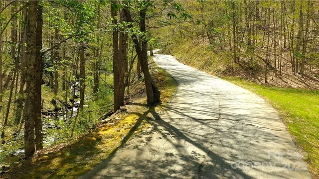 a backyard of a house with lots of green space and fountain