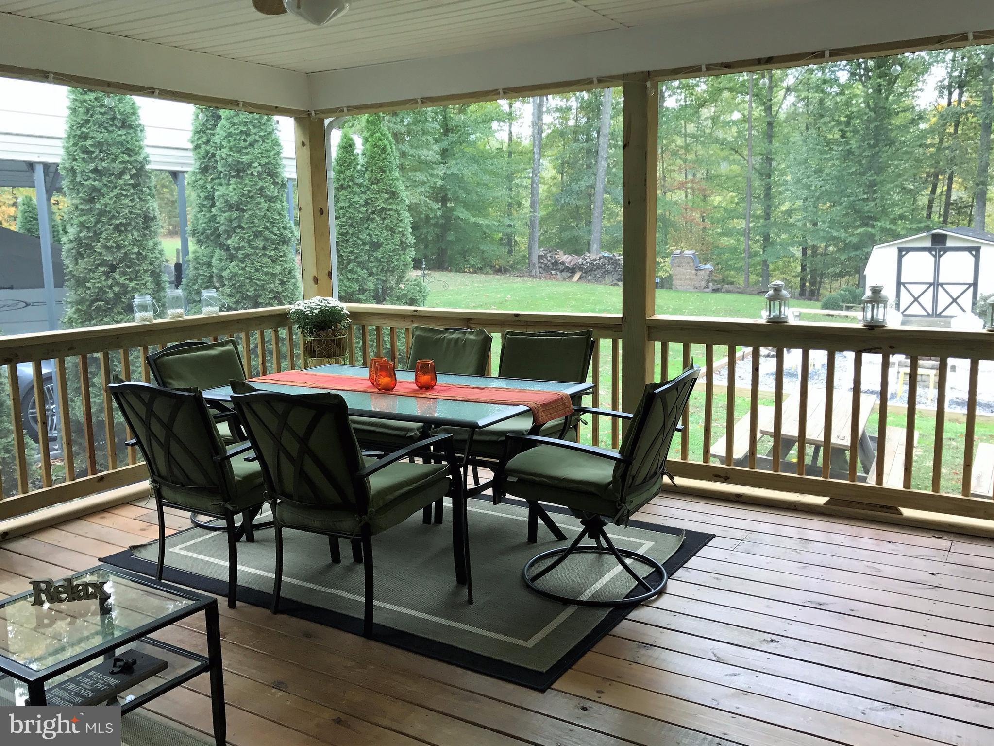 80 Elnor Road Bumpass, VA 23024 - Photo 13 of 25 Big screened porch off kitchen overlooks yard