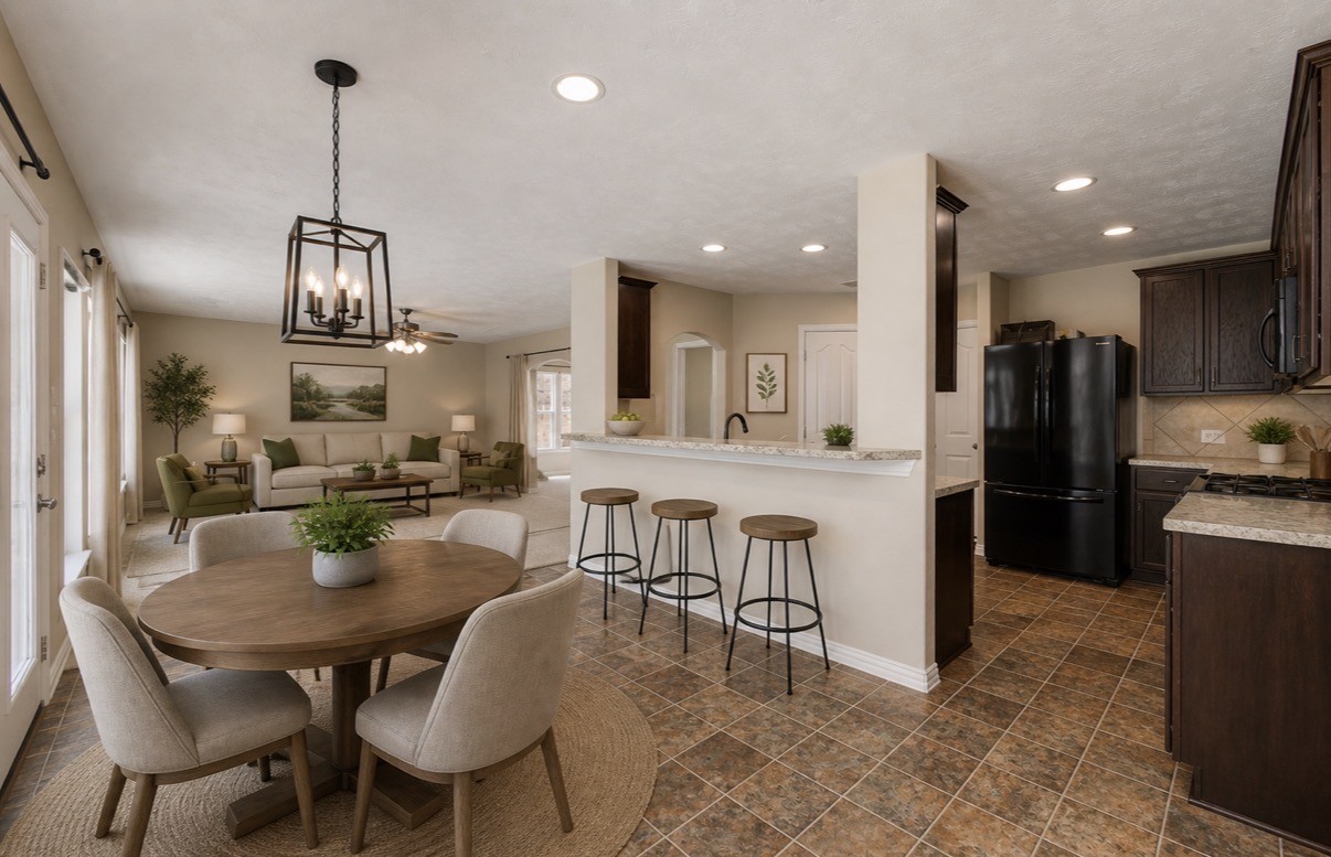 3414 Hunter's Canyon Baytown, TX 77521 - Photo 22 of 43 Virtually staged breakfast area with living room in the background!