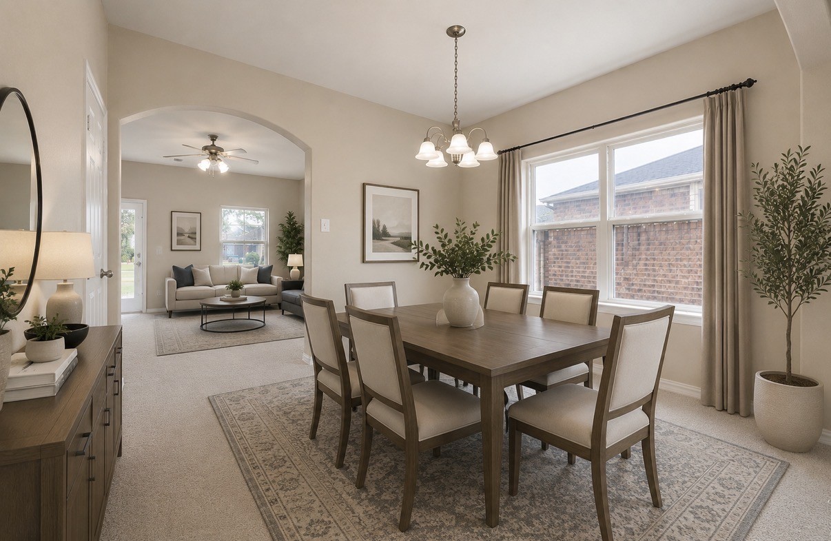 3414 Hunter's Canyon Baytown, TX 77521 - Photo 7 of 43 Virtually staged dining room with living room in the background!