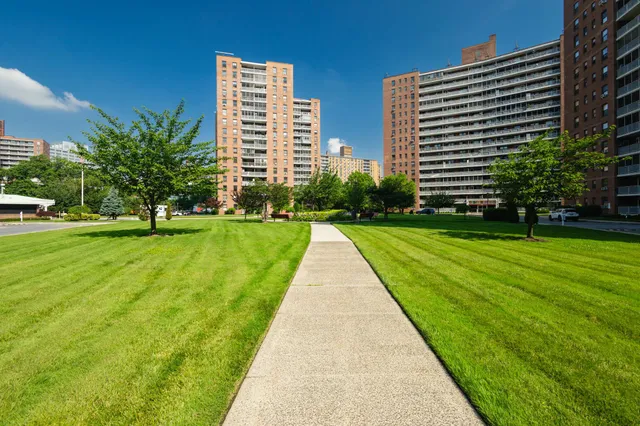 a view of a building with garden