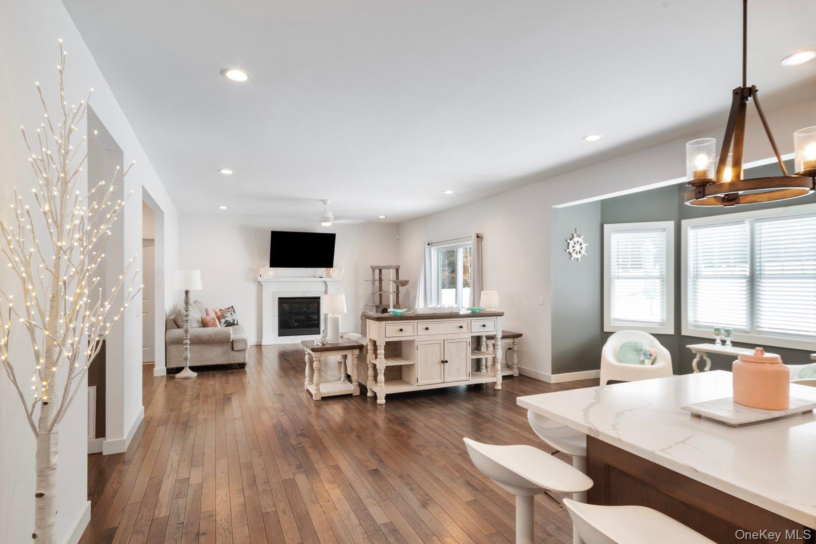 65 Doane Avenue Bellport, NY 11713 - Photo 5 of 37 a living room with furniture and a flat screen tv
