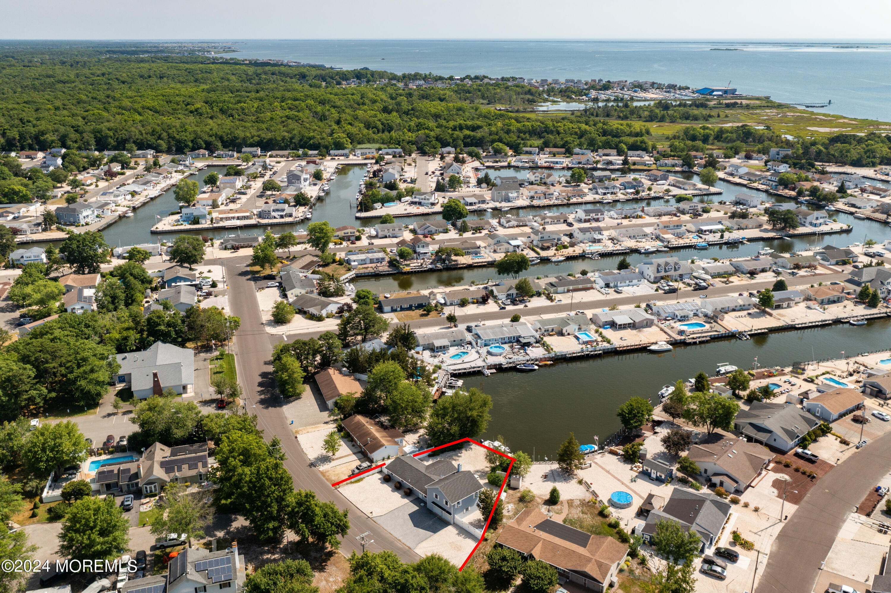 232 11th Street Barnegat, NJ 08005 - Photo 32 of 39 an aerial view of ocean and residential houses with outdoor space
