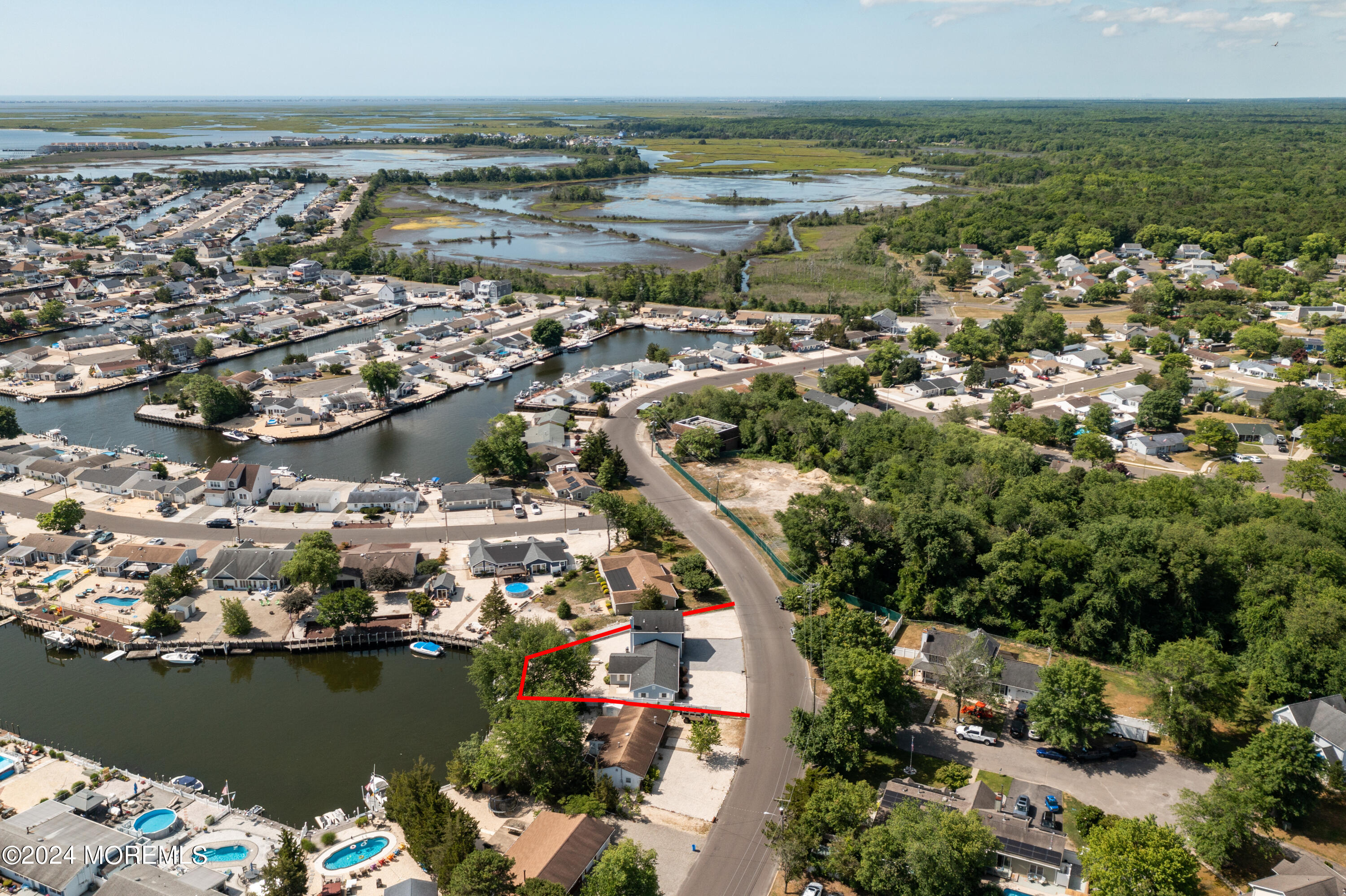 232 11th Street Barnegat, NJ 08005 - Photo 34 of 39 an aerial view of ocean and residential houses with outdoor space