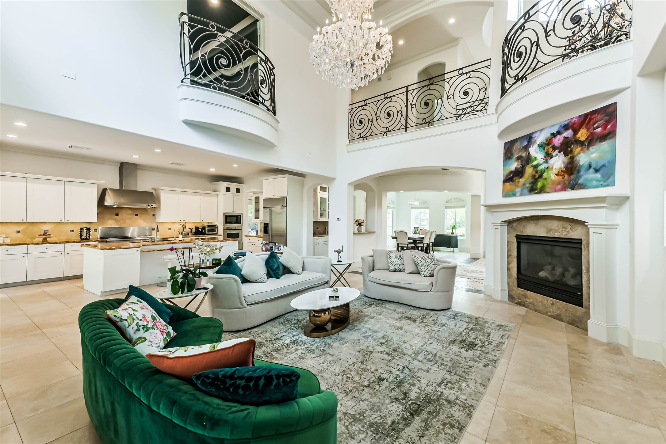 2502 Chimney Rock Road Houston, TX 77056 - Photo 24 of 50 Living room and view of the kitchen