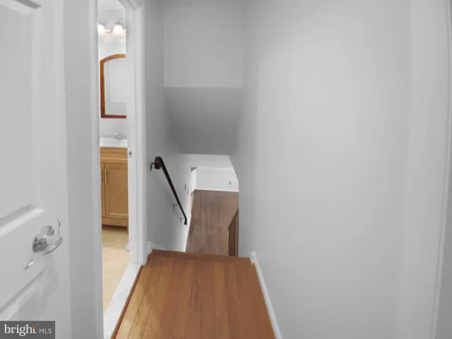 a view of hallway with stairs