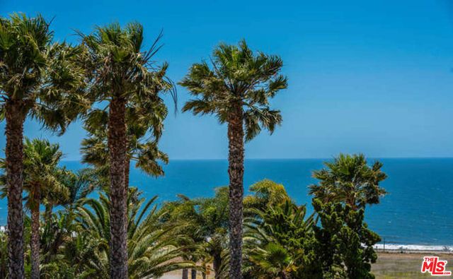 a view of a house with a palm tree in the background