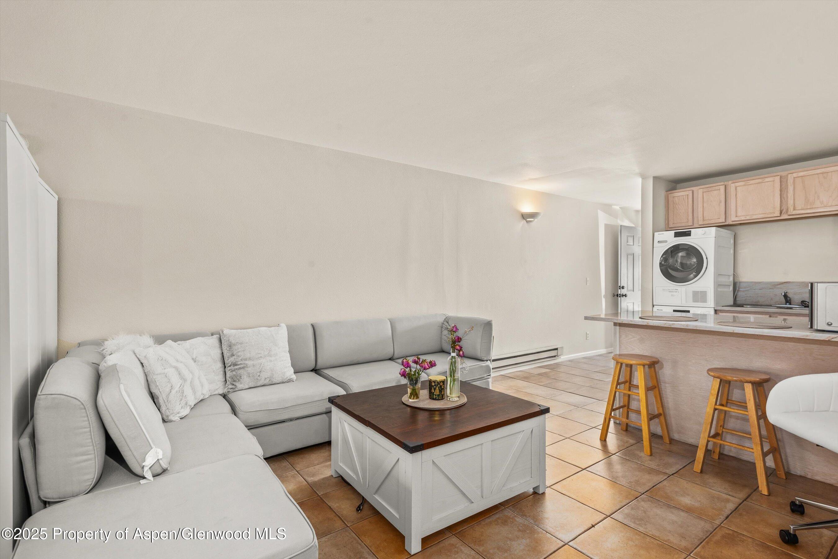 23284 2 Rivers Road, Unit 13 Basalt, CO 81621 - Photo 5 of 16 a living room with furniture and view of kitchen