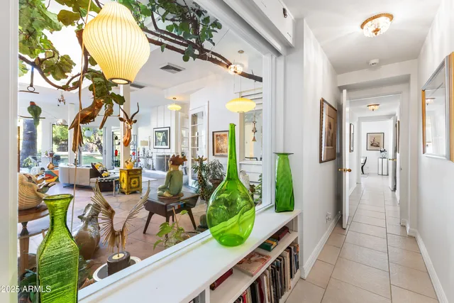 a view of a town with mountains in the background