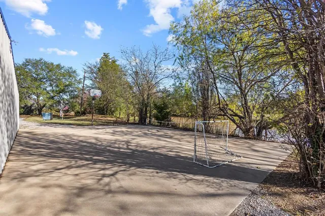 a view of road with trees