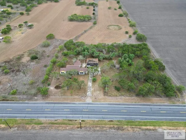 a view of a yard with potted plants