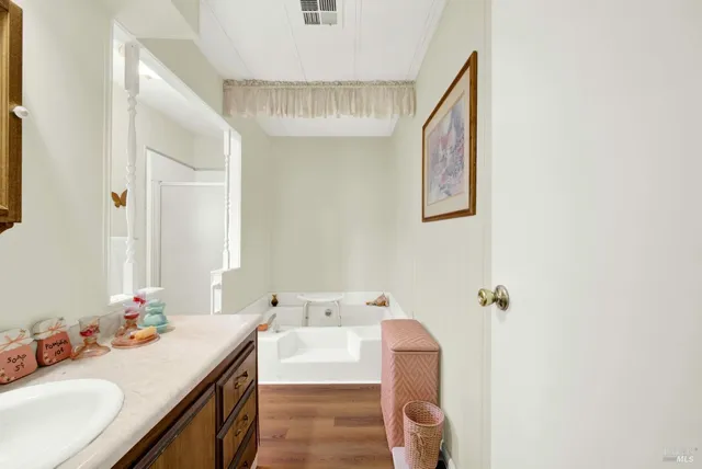 a view of a swimming pool with a yard