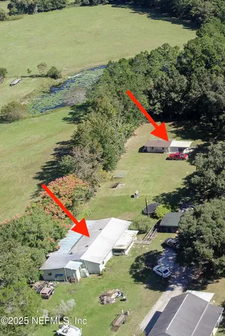 an aerial view of multiple house