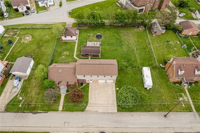 an aerial view of a house