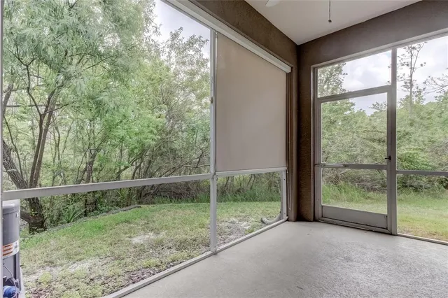 a view of backyard with green space