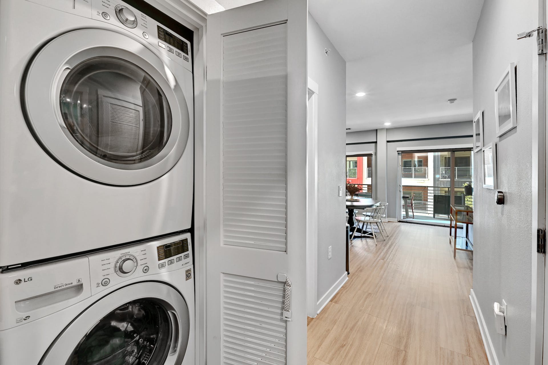 4361 South Congress Avenue, Unit 336 Austin, TX 78745 - Photo 15 of 30 a view of a hallway with washer and dryer