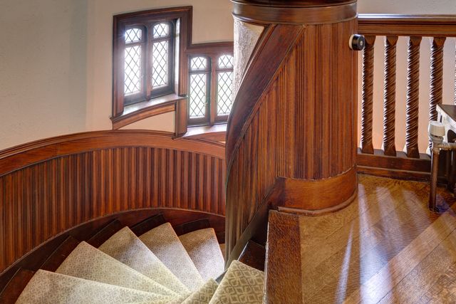 a view of a balcony with furniture