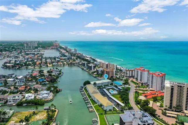 a view of a city and ocean view