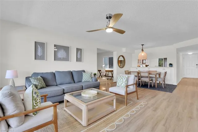 a living room with furniture