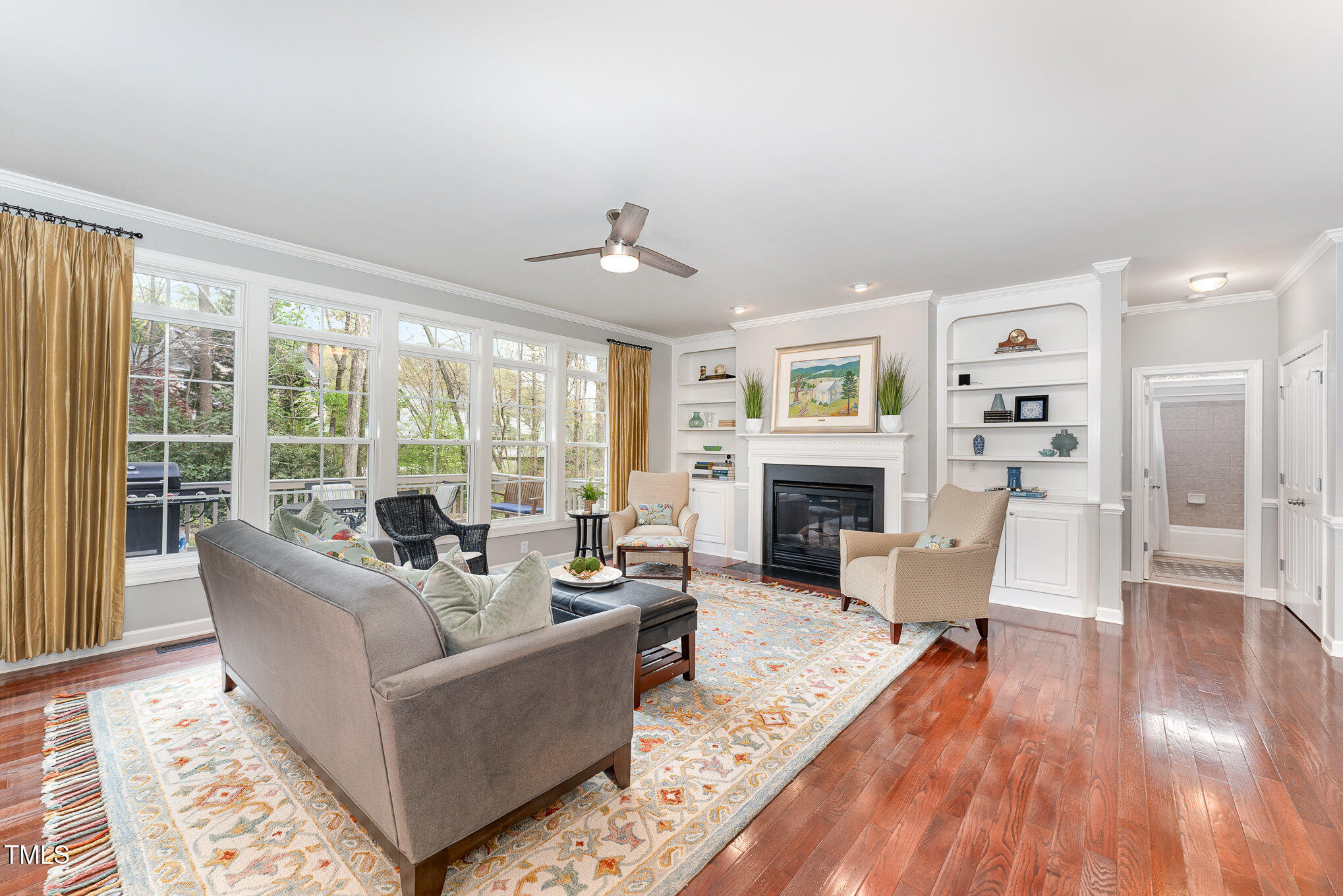 8300 Clarks Branch Drive Raleigh, NC 27613 - Photo 5 of 43 Open Family Room with Fireplace (Gas)