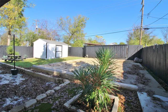 a view of a backyard with plants