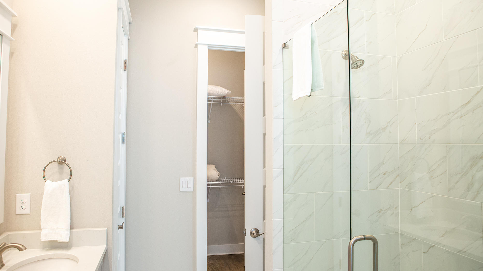 51 Dune Comet Lane, Unit A Panama City Beach, FL 32461 - Photo 13 of 63 a bathroom with a shower