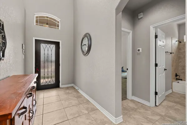 a view of a hallway with elevator