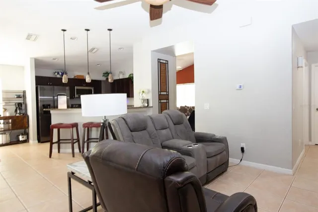 a living room with furniture