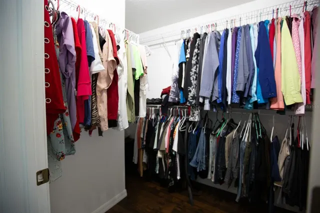 a view of a walk in closet