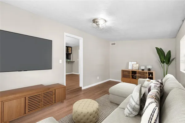 a living room with furniture